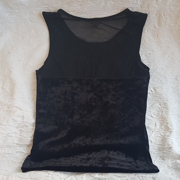 Garage embroidered mesh velvet crop top - Picture 9 of 10